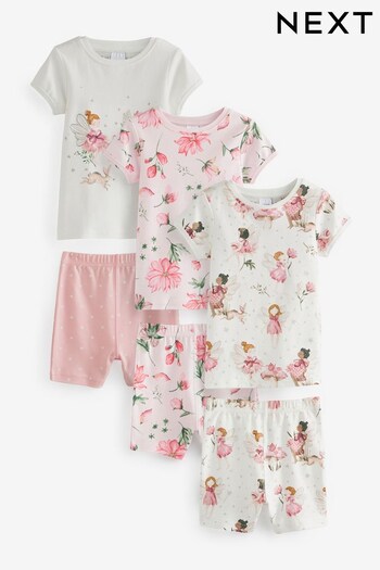 Pink/Cream Fairy Short Pyjamas 3 Pack (9mths-12yrs) (843512) | £27 - £33