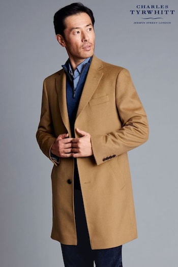 Charles Tyrwhitt Brown Camel Pure Wool Brown Overcoat (844920) | £280