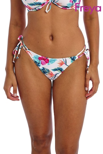 Freya Palm Paradise Tie Side White Bikini Bottoms (845626) | £28