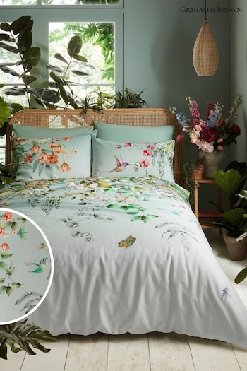 Graham & Brown Blue Ethereal Flora Duvet Cover and Pillowcase Set (845694) | £90 - £110