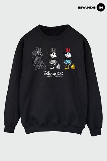 Brands In Black Disney 100 Minnie Poses Women Black Sweatshirt (845878) | £36