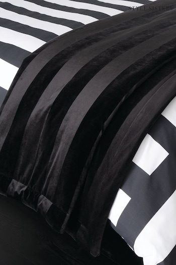 Style Sisters Black Velvet Stripe Throw (846909) | £100