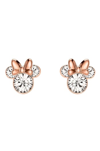 Disney Minnie Mouse Rose gold Silver Plated brass Crystal Earring Studs (847722) | £20