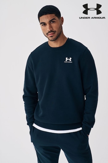 Under Armour Black Essential Fleece Crew Neck Sweat Top (848339) | £55