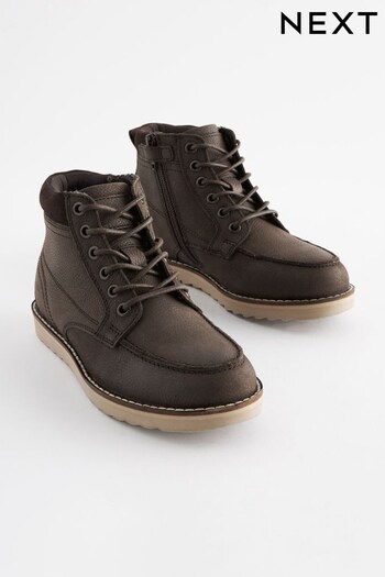 Chocolate Brown Smart Lace Up grigio Boots (848426) | £34 - £41