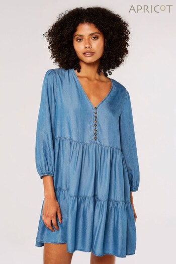 Apricot Blue Denim Tiered Essentiel Dress (849041) | £35