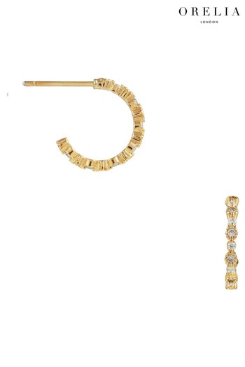 Orelia London Gold Plated Fine Crystal Mini Hoop Earrings (849199) | £22
