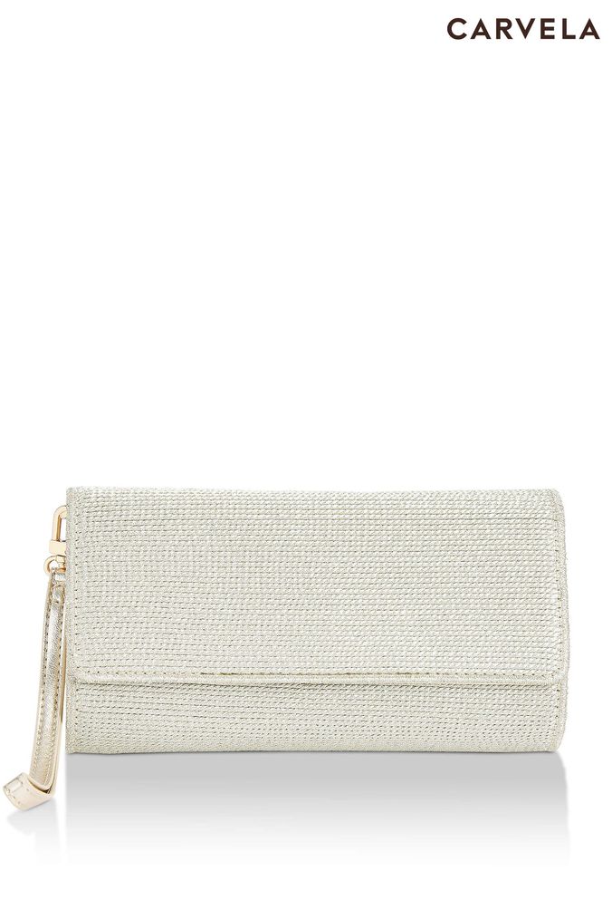 Carvela silver clutch bag sale
