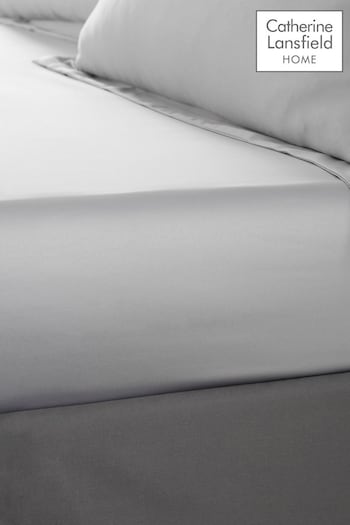 Catherine Lansfield Silver Silky Soft Satin Fitted Sheet (849313) | £16 - £19