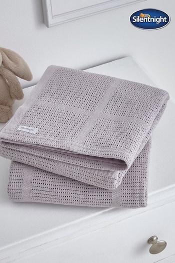 Silentnight 2 Pack Grey Safe Nights Cotton Traditional Cellular Blankets (849631) | £14