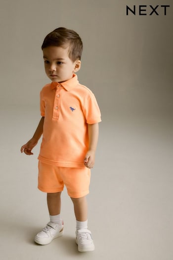 Orange Short Sleeve Polo and Shorts Set (3mths-7yrs) (849730) | £9 - £13