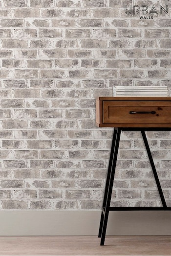Urban Walls Grey Warehouse Brick Wallpaper (850035) | £26