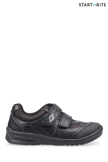 Start-Rite Rocket Black Leather School Shoes Brown Wide Fit (850036) | £50