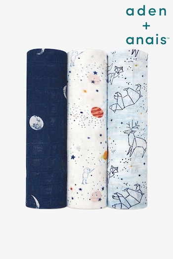 aden + anais™ Large Silky Soft Muslin Blanket 3 Pack Stargaze (850572) | £46