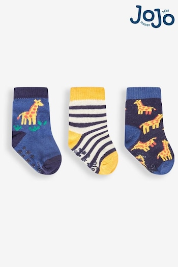 JoJo Maman Bébé Indigo 3-Pack Safari Socks (850645) | £9.50