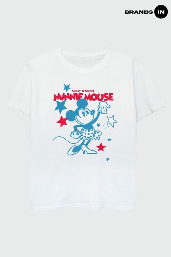 Brands In White Disney 100 Minnie Mouse Sassy Girls White T-Shirt (850753) | £17