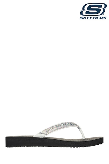 Skechers White Meditation Dancing Daisy Womens Sandals (851097) | £34