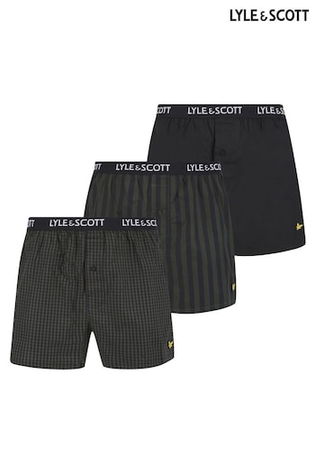 Lyle and Scott Lenny Black Underwear Boxers 3 Pack (851454) | £50