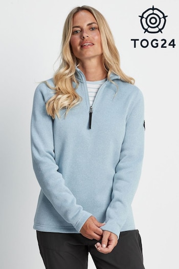 Tog 24 Pearson Knit Look Zip Light Blue Neck Fleece (851905) | £35