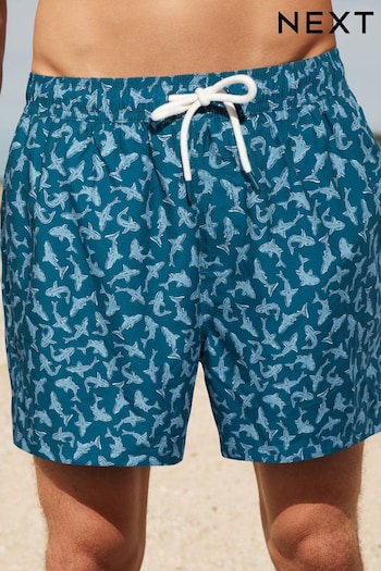 Blue Shark Regular Fit Printed Swim jacquard Shorts (852126) | £18