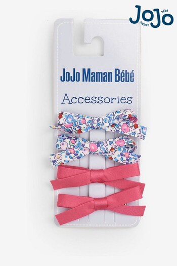 JoJo Maman Bébé Pink 4-Pack Bow Clips (852207) | £6