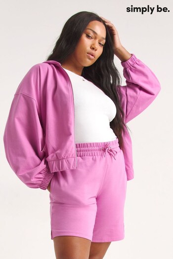 Simply Be Hot Pink Cropped Zip Through Hoodie (852425) | £23