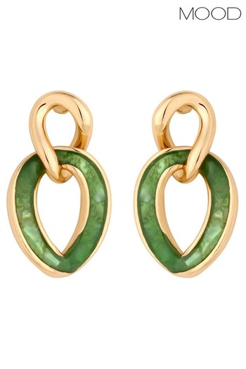 Mood Gold Mother Of Pearl And Polished Interlinked Drop Earrings (852513) | £14