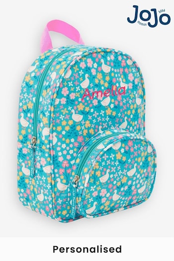 Baby Girls 0mths- 2yrs Personalised Duck Floral Print Toddler Rucksack (852777) | £26
