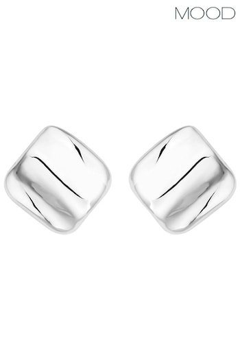 Mood Silver Recycled Polished Fluid Stud Earrings (852884) | £14