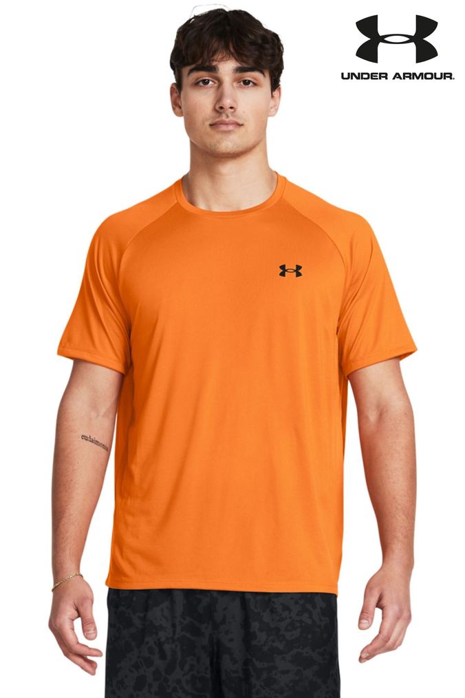 Buy Men s Orange Crew Neck Tops Online Next UK