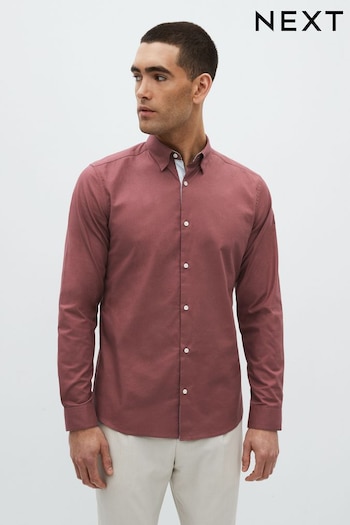 Pink Stretch Oxford Long Sleeve Shirt (853208) | £30