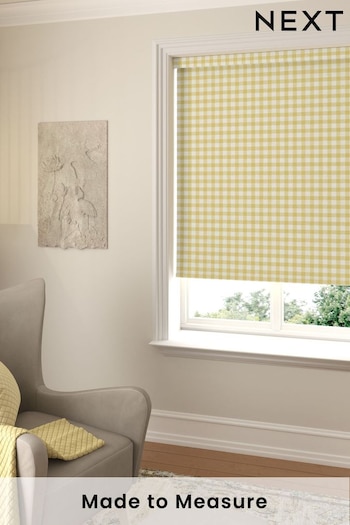 Sunshine Yellow Gingham Made To Measure Roller Blind (853866) | £57