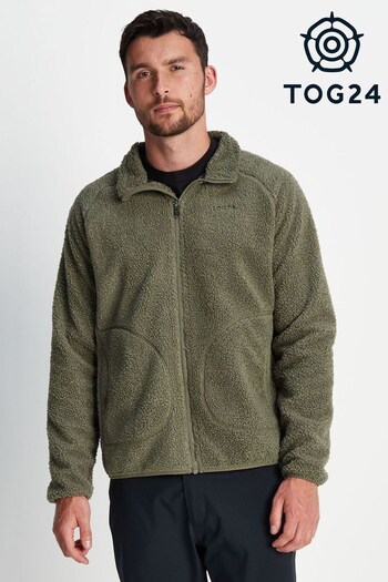 Tog 24 Mens Green Bamford Raglan Sherpa Fleece Jacket (854131) | £65