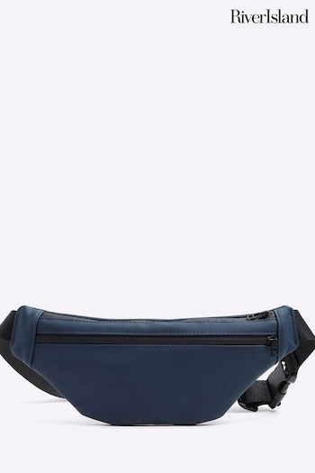 River Island Blue Rubberised Small Bumbag (854234) | £25