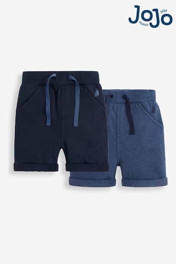 JoJo Maman Bébé Navy Blue 2-Pack Jogger New Shorts (854327) | £15
