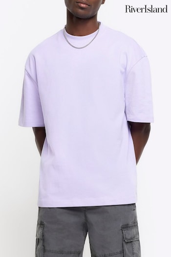 River Island Purple Oversized RI Studio T-Shirt (854512) | £20