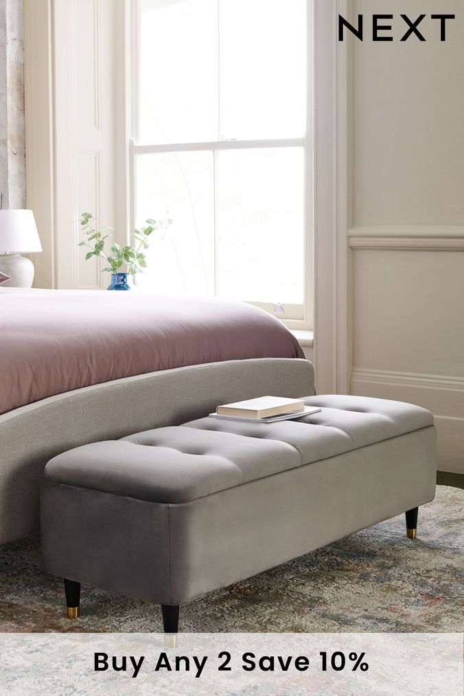 Ottoman next to shop bed