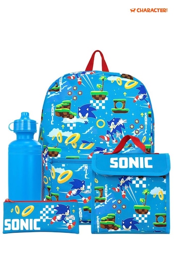 Character Blue Sonic 4 Piece Backpack Set (854772) | £33