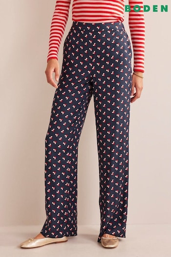 Boden Blue Petite Printed Pull-On Trousers (854932) | £98