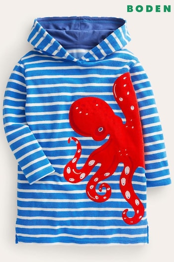 Boden Blue Appliqué Towelling Throw-On Poncho (855058) | £29 - £33
