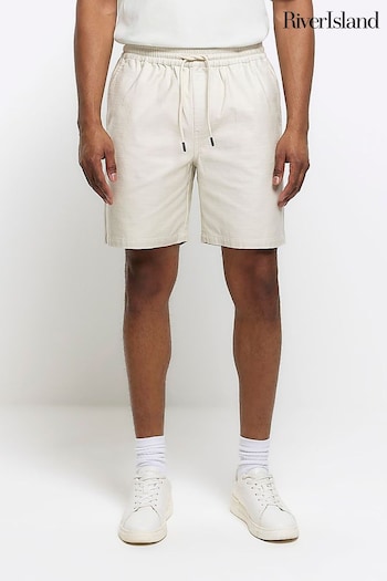 River Island Cream Ecru Elasticated Pull on Shorts Yellow (855109) | £30