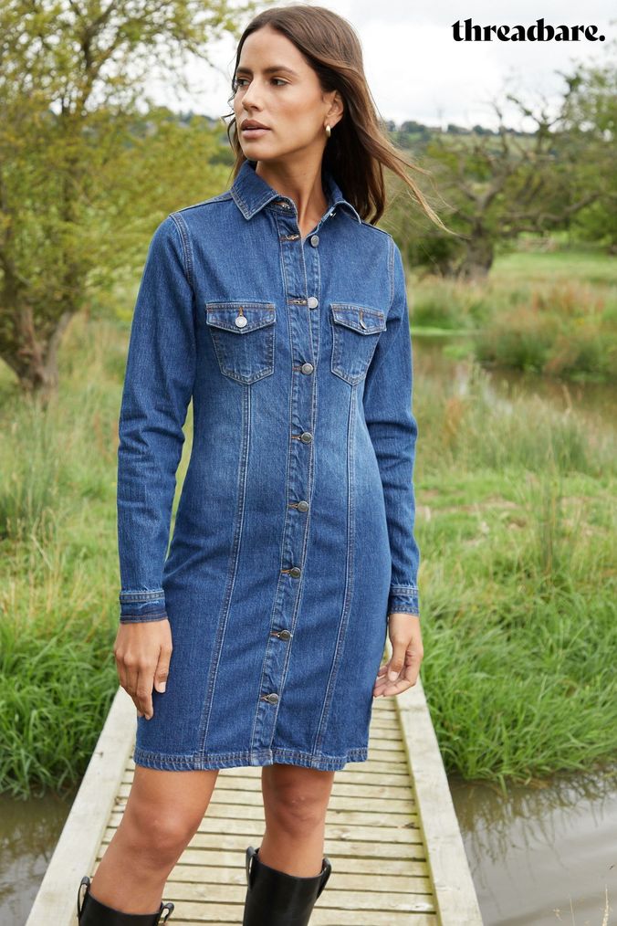 Buy Women s Threadbare Denim Dresses Online Next UK