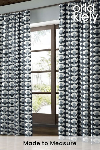 Orla Kiely Grey Oval Flower Made To Measure Curtains (855288) | £91