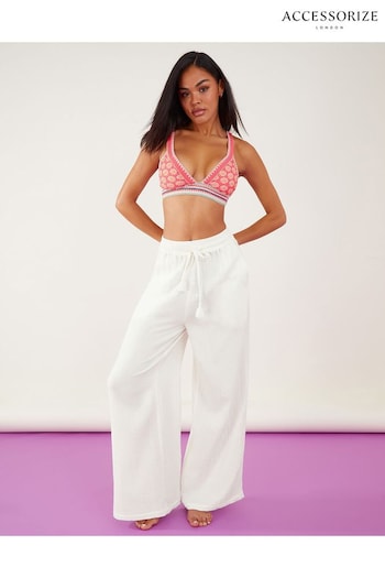 Accessorize Crinkle Beach White Trousers Blusa (855554) | £40