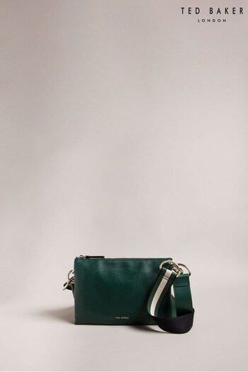 Ted Baker Delphia Green Branded Webbing Cross-Body Bag (855681) | £140
