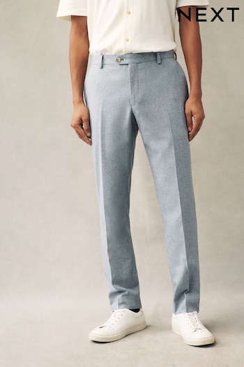 Light Blue Slim Wool Blend Donegal Suit: Trousers (855853) | £59