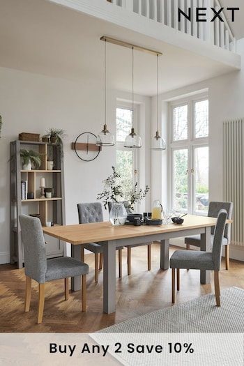 Dove Grey Malvern Oak Effect 6 to 10 Seater Extending Dining Table (855882) | £525