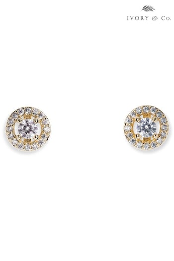 Ivory & Co Gold Balmoral Crystal Dainty Earrings (856248) | £25