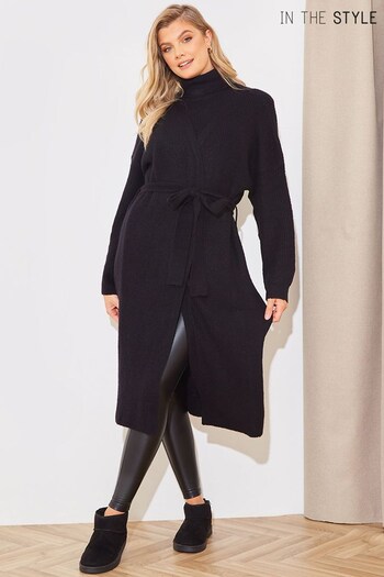In The Style Black Maxi Belted Cardigan (857036) | £35
