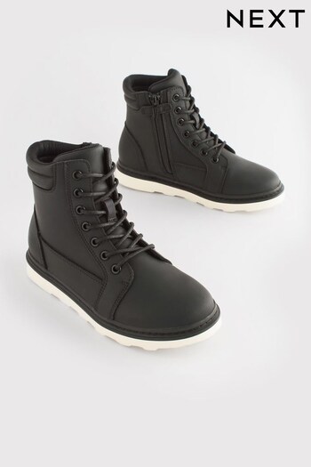 Black Lace-Up Utility Boots (857753) | £32 - £39